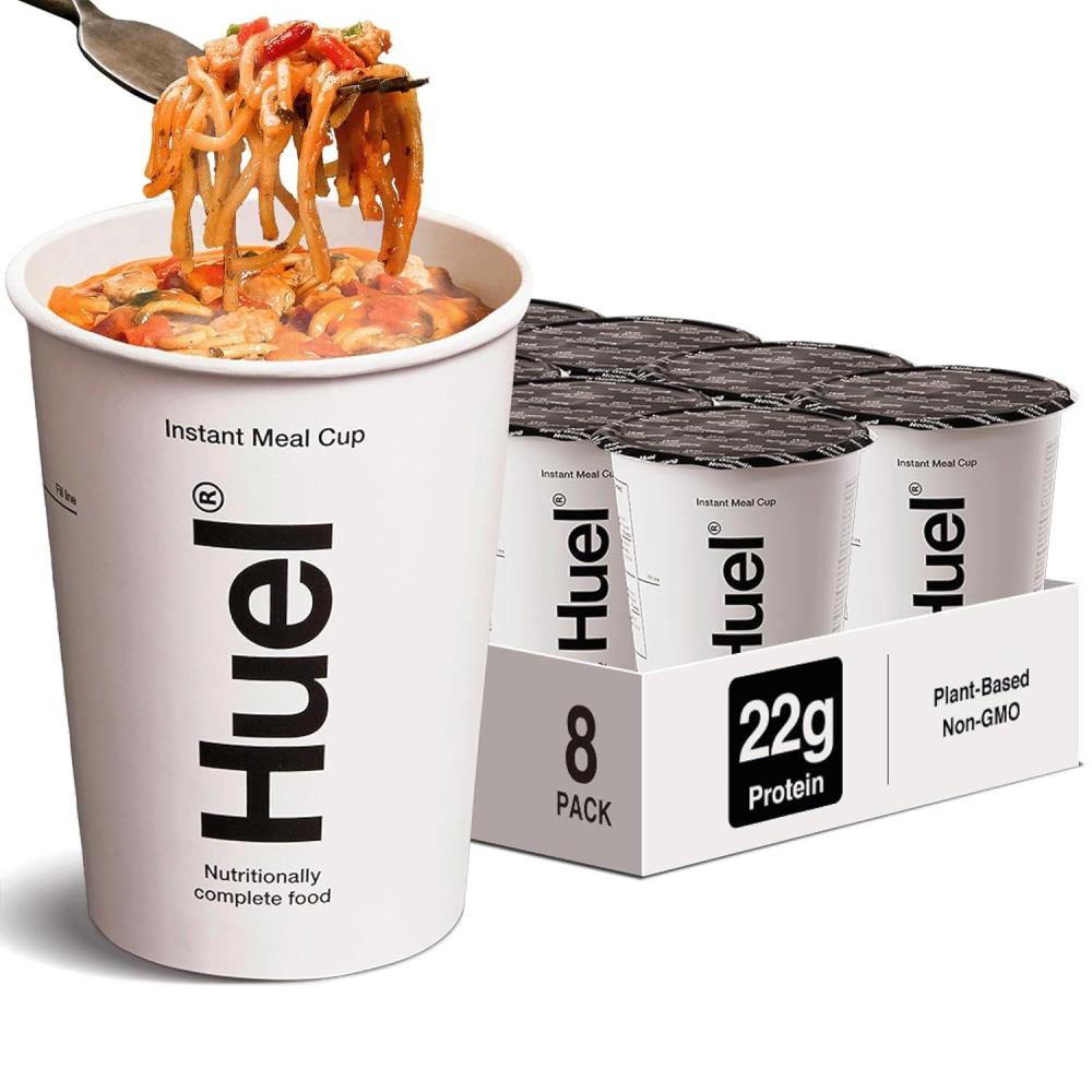 imageHuel Hot and Savory Cups  Cajun Pasta  25g Protein Plant Based Instant Meal  27 Vitamins and Minerals  100 Nutritionally Complete  8 CupsSpicy Gochujang Noodles