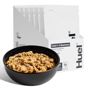 Huel Hot and Savory Cups | Cajun Pasta | 25g Protein Plant Based Instant Meal | 27 Vitamins and Minerals | 100% Nutritionally Complete | 8 Cups(Chick’n & Mushroom Pasta)