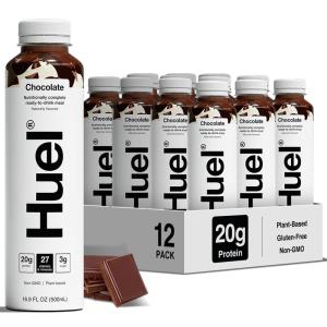 Huel Ready-to-Drink | Salted Caramel Meal Replacement Drink | High Protein Drink | Nutritionally Complete, Low Sugar, High Fiber, Plant Based, Vegan, Healthy | 22g Protein Per Bottle, 16.9 Fl Oz (12 Pack)(Chocolate)