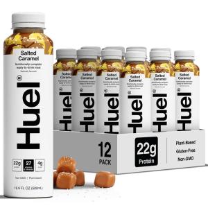 Huel Ready-to-Drink | Salted Caramel Meal Replacement Drink | High Protein Drink | Nutritionally Complete, Low Sugar, High Fiber, Plant Based, Vegan, Healthy | 22g Protein Per Bottle, 16.9 Fl Oz (12 Pack)(Salted Caramel)