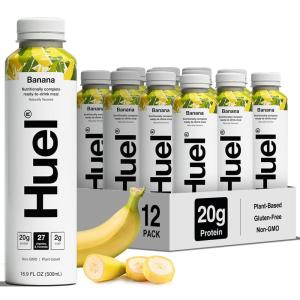 Huel Ready-to-Drink | Salted Caramel Meal Replacement Drink | High Protein Drink | Nutritionally Complete, Low Sugar, High Fiber, Plant Based, Vegan, Healthy | 22g Protein Per Bottle, 16.9 Fl Oz (12 Pack)(Banana)