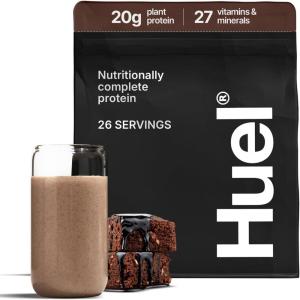 Huel Vegan Protein Powder | Vanilla | Complete Nutrition | 20g Protein Powder | 100% Plant-Based | 27 Vitamins & Minerals, Gluten Free, Non-GMO, Lactose Free | 26 Servings(Chocolate Fudge Brownie)