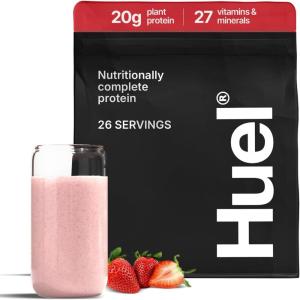 Huel Vegan Protein Powder | Vanilla | Complete Nutrition | 20g Protein Powder | 100% Plant-Based | 27 Vitamins & Minerals, Gluten Free, Non-GMO, Lactose Free | 26 Servings(Strawberry)