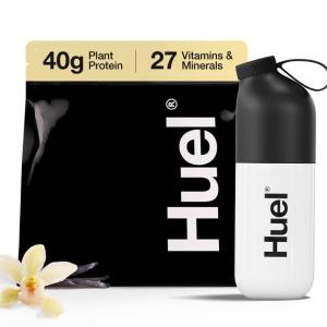 Huel Black Edition Bundle | Vanilla 40g Vegan Protein Powder + Shaker Bottle | Nutritionally Complete Meal | 27 Vitamins and Minerals, Gluten Free | Lockable Lid to Avoid Spills | BPA Free