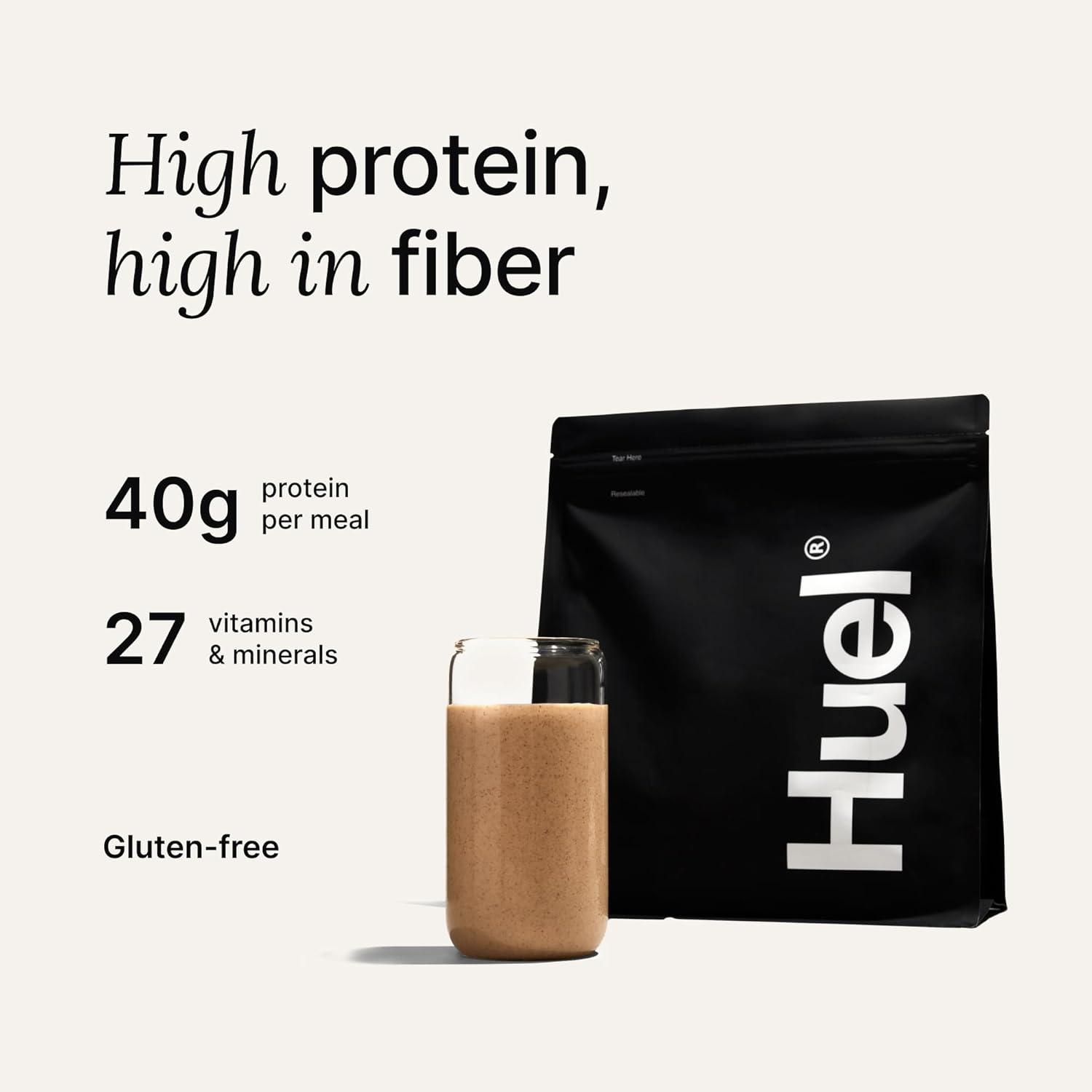 imageHuel Black Edition Variety Pack 40g Vegan Protein Powder Nutritionally Complete Meal Replacement 27 Vitamins and Minerals Gluten Free 16 Single Serving PacketsCookies and Cream