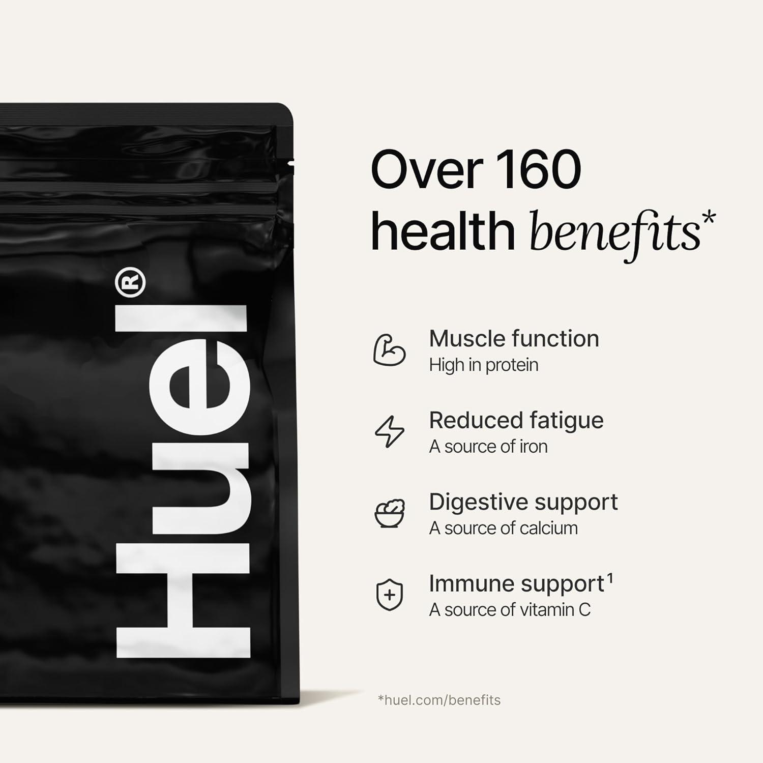 imageHuel Black Edition Variety Pack 40g Vegan Protein Powder Nutritionally Complete Meal Replacement 27 Vitamins and Minerals Gluten Free 16 Single Serving PacketsChocolate Peanut Butter
