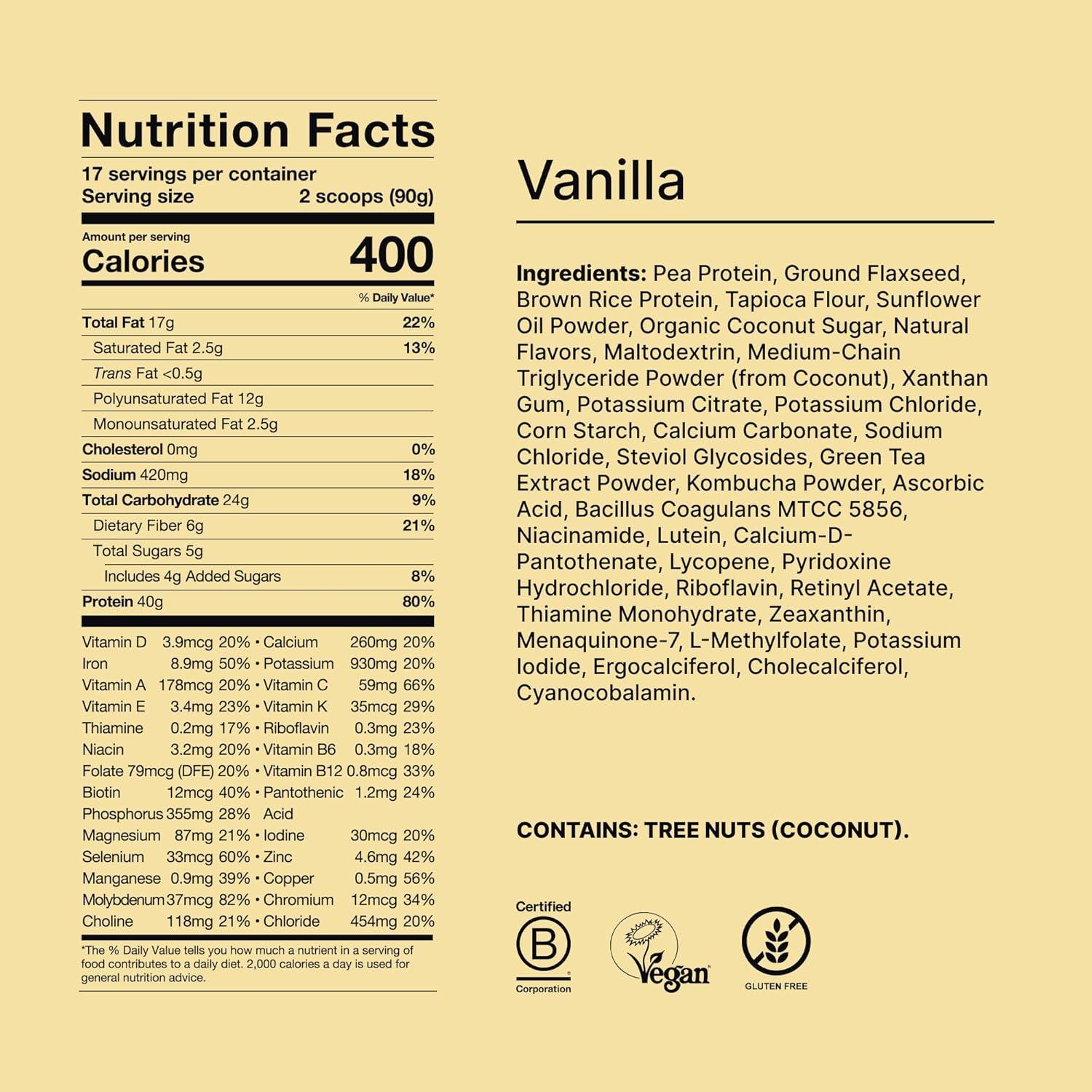 imageHuel Black Edition Bundle Vanilla Strawberry 40g Vegan Protein Powder Nutritionally Complete Meal Replacement 27 Vitamins and Minerals Gluten Free