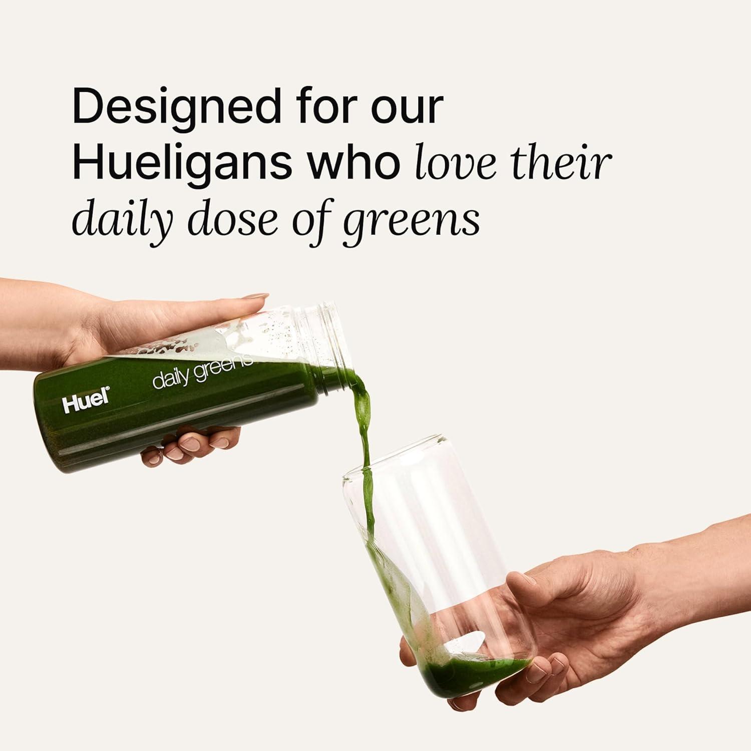 imageHuel Daily Greens Bundle Single Serve Lemon and Ginger Bottle Superfood Greens Powder 91 Vitamins Minerals and WholefoodSourced Ingredients 12 Servings Lockable Lid to Avoid Spills
