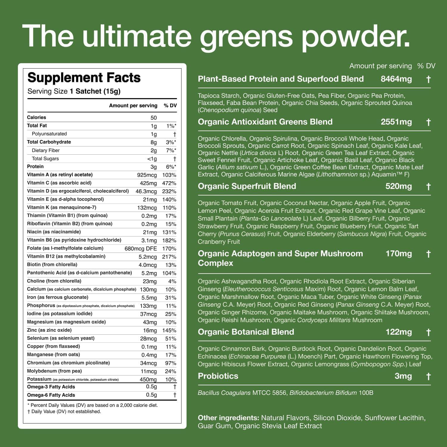 imageHuel Daily Greens Bundle Single Serve Original Bottle Superfood Greens Powder 91 Vitamins Minerals and WholefoodSourced Ingredients 12 Servings Lockable Lid to Avoid Spills BPA Free