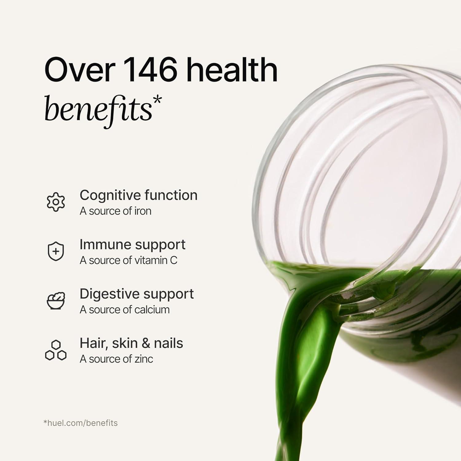 imageHuel Daily Greens Bundle Single Serve Watermelon Bottle Superfood Greens Powder 91 Vitamins Minerals and WholefoodSourced Ingredients 12 Servings Lockable Lid to Avoid Spills BPA Free